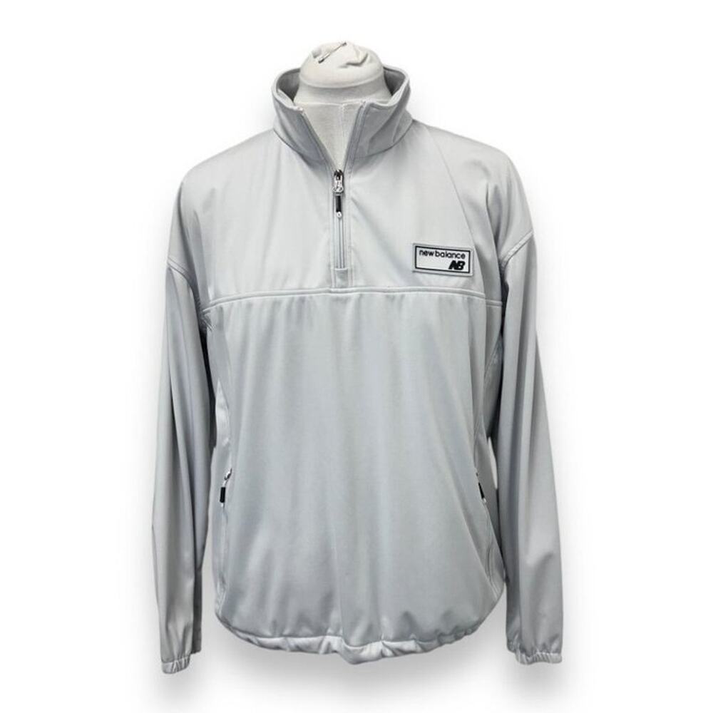 New Balance Mens Quarter-Zip Active Athletic Pullover Jacket Light Gray XL - Picture 2 of 9